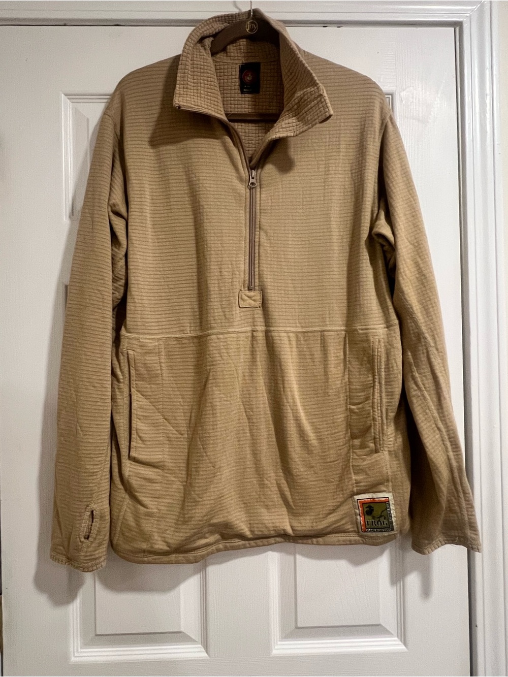 FROG Men's Military-Style Quarter-Zip Field Jacket in Tan